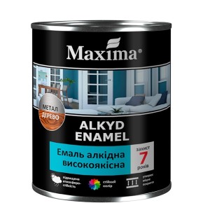 Эмаль алкидная высококачественная Maxima черная 0.7 кг