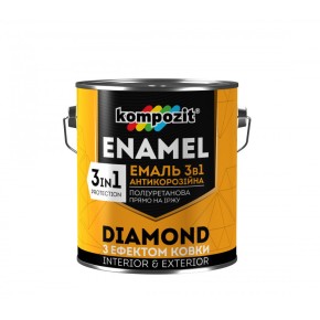 Эмаль антикоррозионная Kompozit 3 в 1 DIAMOND графитовая 0.65 л