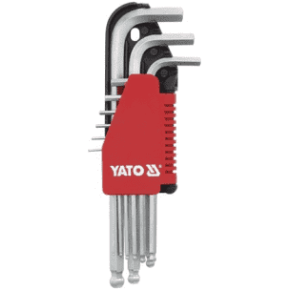 Ключі 6-гранні Г-подібні YATO: Cr-V, М 1,5-10 мм, 9 шт. (YT-0500)