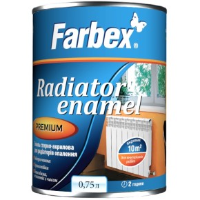 Эмаль акриловая Farbex для радиаторов 0.75 л