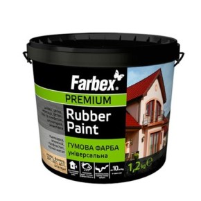 Краска резиновая Farbex Rubber Paint белый 1.2кг