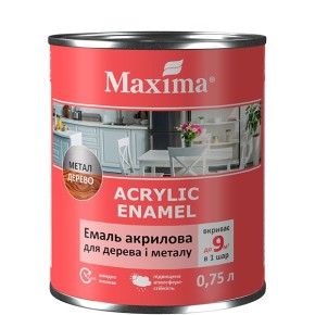 Емаль акрилова Maxima для дерева та металу Лайм шовковисто-матова 0.75 л