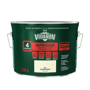 Защита VIDARON IMPREGNAT Импрегнат-Грунт для древесины бесцветный V01 2,5 л (38173)