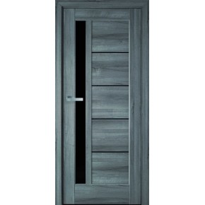 Дверное полотно ПВХ "Грета" 60 бук пепельный + стекло BLK (124437)