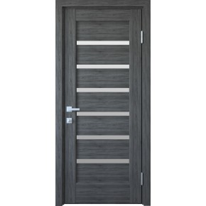 Дверное полотно ПВХ Делюкс "Линнея" 600 grey new +стекло (156133)