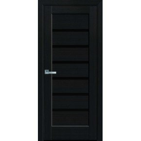 Дверное полотно ПВХ Делюкс "Линнея" 90 венге new + стекло BLK (34857)