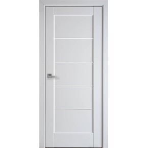 Дверное полотно ПП Премиум "Мира" 60 белый матовый + стекло (60504)