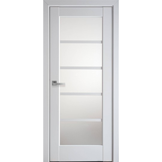 Дверное полотно ПП Премиум "Муза" 80 белый матовый + стекло (62245)