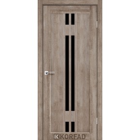 Дверне полотно VENECIA DELUXE (VND-05, 800х1900, еш-вайт, скло чорне (Korfad) (K0000014937)