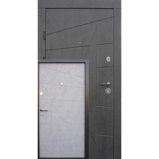 Двери Qdoors Премиум Kale Акцент 850 Правые бетон темный / бетон серый