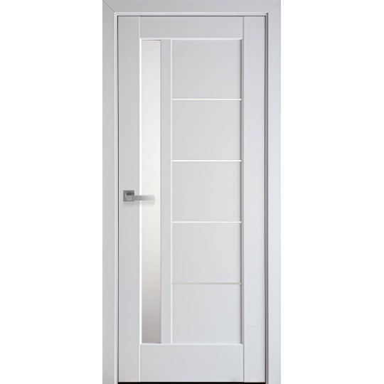 Дверное полотно Премиум "Грета" 900 белый матовый + стекло (62042)