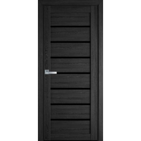Дверное полотно ПВХ Ультра "Леона" 600 дуб серый + стекло BLK (79970)
