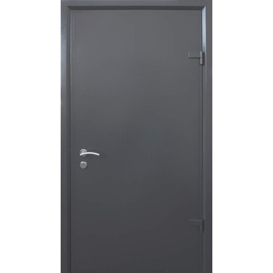 Двері металеві Techno-door RAL 9975 графит 950 Праві (кале хром)