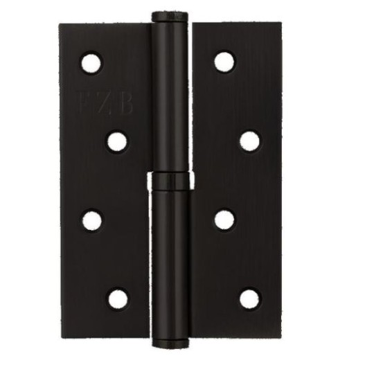 Завіса для дверей стальна з'ємна ліва (100х75х2.5мм) H-100 L у кольорі Black чорний