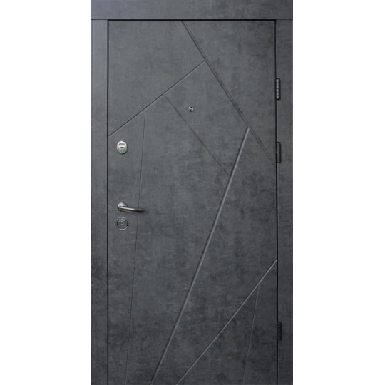 Дверь Qdoors Ультра Флеш 950 правая, мрамор темный/бетон бежевый