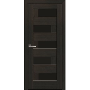 Дверное полотно левое Новый стиль Пиана 80 см Венге new + стекло BLK (8048)