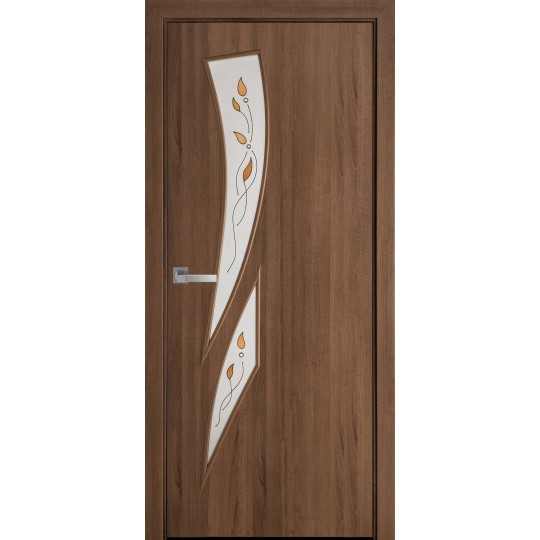Дверное полотно Новый стиль Камея 60 см Золотая ольха + Р1 (41637)