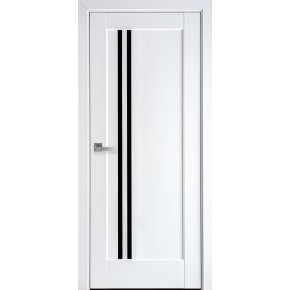 Дверне полотно Преміум "Делла" 600 білий матовий + скло BLK (61818)