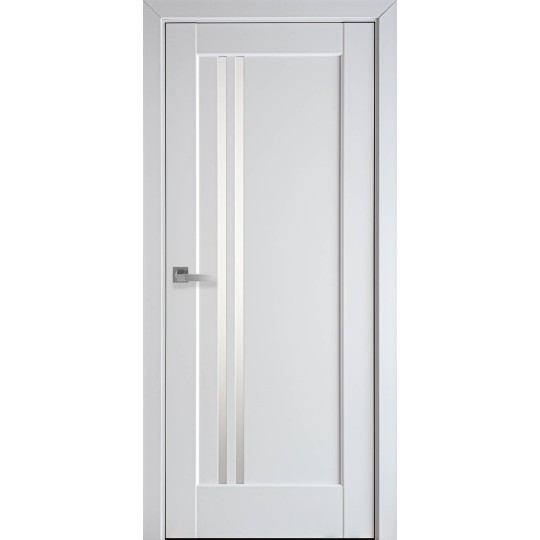 Дверне полотно Преміум "Делла" 900 білий матовий + скло (61863)