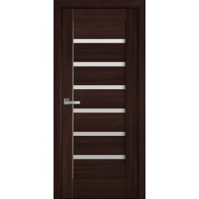 Дверное полотно Новый стиль Линнея 80 см Каштан + стекло (2150) (62741)
