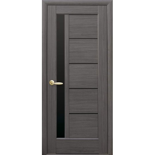 Дверное полотно Новый стиль Грета 80 см Grey + стекло BLK (2150) (63853)