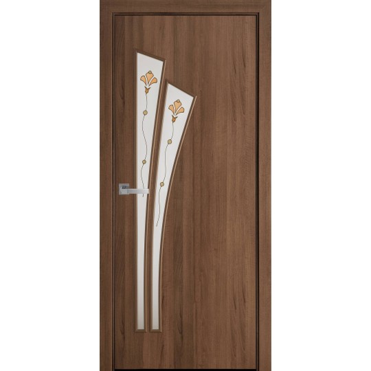 Дверное полотно левое Новый стиль Лилия 90 см Золотая ольха + Р1 (84913)