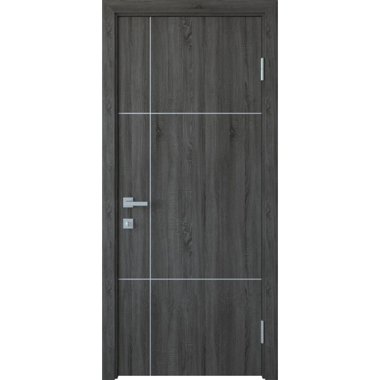 Дверне полотно Новий стиль Ніка 80 см Grey глухе silver termopack (2150) (94375)