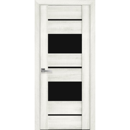 Дверное полотно Новый стиль Аскона 60 см Ясень new + стекло BLK (122184)