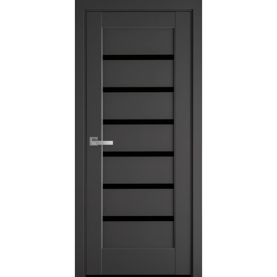 Дверное полотно Новый стиль Линнея 90 см Антрацит + стекло BLK (125463)