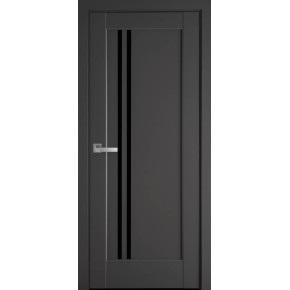 Дверное полотно Новый стиль Делла 60 см Антрацит + стекло BLK (125586)