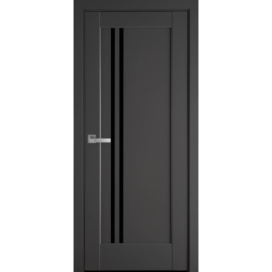 Дверное полотно Новый стиль Делла 80 см Антрацит + стекло BLK (125589)