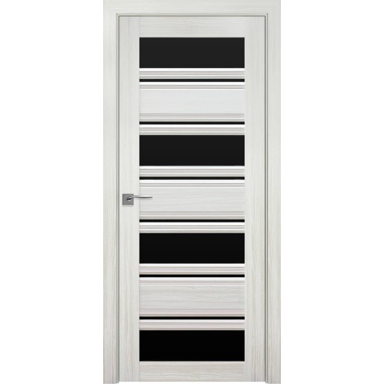 Дверное полотно Новый стиль Венеция С2 80 см Жемчужина белая + стекло BLK (128028)