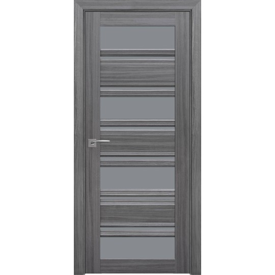 Дверное полотно Новый стиль Венеция С2 90 см Жемчужина графит + стекло GRF (128540)