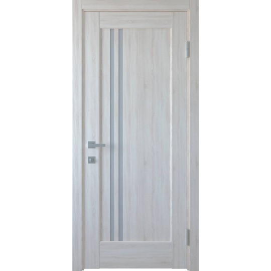 Дверное полотно ПВХ Делюкс "Делла" 600 ясень new + стекло (146110)