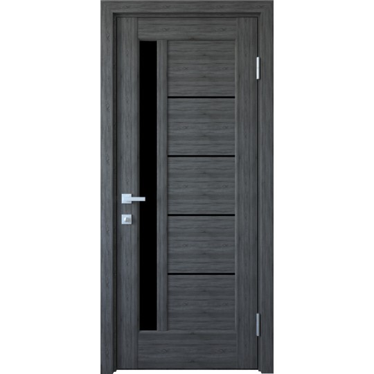 Дверне полотно ліве Новий стиль Грета 80 см Grey new + скло BLK (158663)