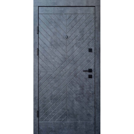 Дверь Qdoors Премиум Kale Некст 850 правый мрамор темный / бетон бежевый