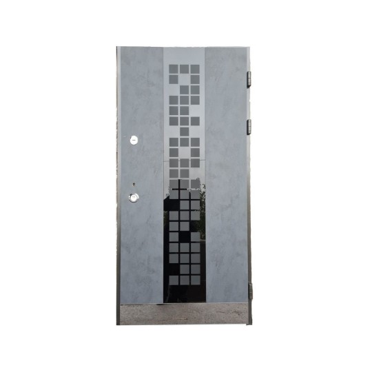 Двері Форт-М Тріо Сіті 960 праві Вулиця бетон антрацит / біла + нержавіючий поріг