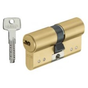 Циліндр ABUS плоский ключ D6PS, ключ-ключ, 30/35, посилений захист (антивибивання), латунь матова