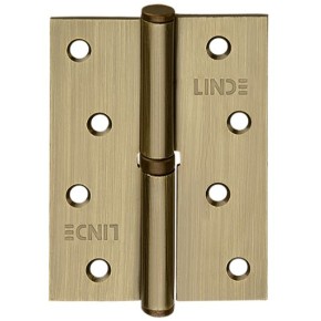 Завіса для дверей стальна з'ємна права (100х75х2.5мм) H-100 R у кольорі АВ стара бронза