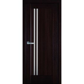 Дверное полотно ПВХ Делла 60 каштан + стекло (24932)