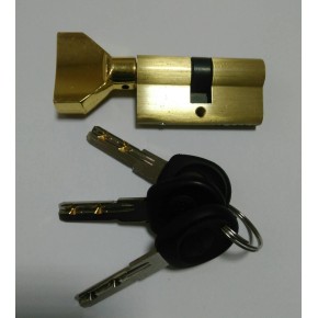 Циліндр RDA 30/30 мм 60 мм 5 ключів кругла поворотна латунь (12891)