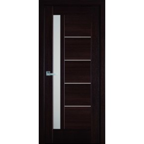 Дверное полотно ПВХ "Грета" 60 каштан + стекло (37227)