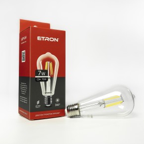 Лампа светодиодная ETRON Filament Power 1-EFP-164 ST64 E27 7W 4200K прозрачное стекло USD