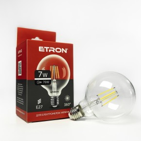Лампа светодиодная ETRON Filament Power 1-EFP-162 G95 E27 7W 4200K прозрачное стекло USD
