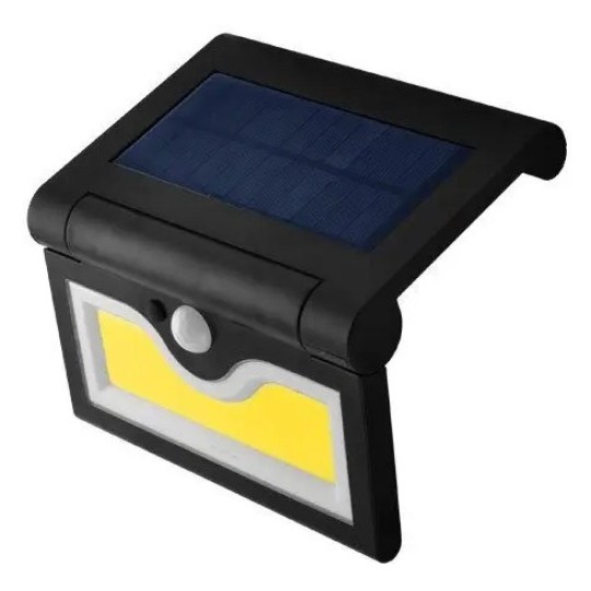 Настенный уличный светильник SH-090B-COВ/SH-090А-COB, 1x18650, PIR + CDS, солнечная батарея