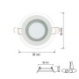 Светильник круглый+стекло SMD LED 6W 6400K 480Lm 120 °165-260V IP20 Clara-6 белый