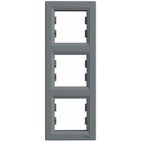 Рамка SCHNEIDER ASFORA EPH5810362 3-а вертикальна сталь