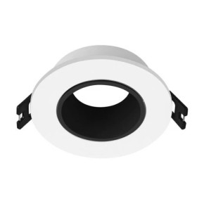 Свiтильник точковий DL0375 MR16/G5.3, пластик, білий-чорний, круг, поворотний (7145)