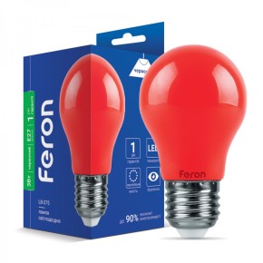 Лампа світлодіодна, LB-375 червона A50 230V 3W E27 (6500)
