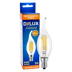 Светодиодная лампа DELUX BL37B 4 Вт tail 4000K 220В E14 filament (90011686)